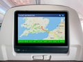 Inflight Progress Map Screen, In-Flight Map Screen, Flight Screen, Flight Tracker Royalty Free Stock Photo