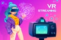 Influencer blogger vr streaming. Broadcasting