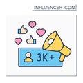 Influencer color icon Royalty Free Stock Photo