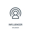 influencer icon vector from influencer collection. Thin line influencer outline icon vector illustration Royalty Free Stock Photo