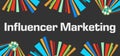 Influencer Marketing Dark Colorful Elements Background