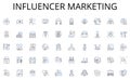 Influencer Marketing line icons collection. Visionary, Motivator, Innovator, Strategist, Charismatic, Influential