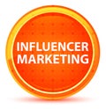 Influencer Marketing Natural Orange Round Button Royalty Free Stock Photo