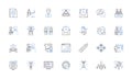 Influencer marketing line icons collection. Influence, Engagement, Trust, Audience, Collaboration, Branding, Advocacy