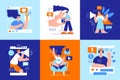 Influencer Marketing Six Square Icons