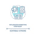 Influencer marketing strategist concept icon Royalty Free Stock Photo