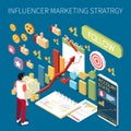 Influencer Marketing Strategy Composition Royalty Free Stock Photo