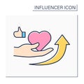 Influencer outreach color icon