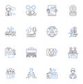 Influencer Outreach line icons collection. Connection, Collaboration, Nerking, Engagement, Trust, Authenticity, Social