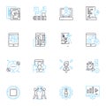 Influencer outreach linear icons set. Outreach, Influencers, Nerking, Collaboration, Branding, Promotion, Social media