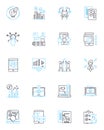 Influencer outreach linear icons set. Outreach, Influencers, Nerking, Collaboration, Branding, Promotion, Social media