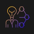 Influencing and leadership gradient vector icon for dark theme