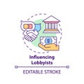 Influencing lobbyists concept icon Royalty Free Stock Photo