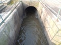 Influent wastewater in the area of wastewater treatment plant