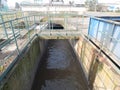 Influent wastewater in the area of a water treatment plant