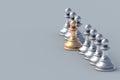 Influential worker. Golden and silver chess figures. Teamwork and team building Royalty Free Stock Photo