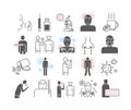 Influenza. Flu Symptom icons set. Vector signs for web graphics.