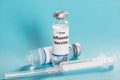 Influenza Flu Vaccine Vials With Syringe Royalty Free Stock Photo