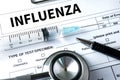 INFLUENZA headache because of influenza virus , Medical Concept Royalty Free Stock Photo