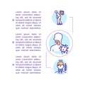 Influenza infection concept icon with text. Flu symptoms. Fatigue and sore throat. Fever. PPT page vector template