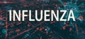 Influenza theme with downtown Los Angeles at night Royalty Free Stock Photo