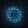 Influenza virus on a dark background. Royalty Free Stock Photo