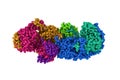 Influenza A virus H7N9 polymerase apo-protein dimer complex. Rendering with differently colored protein chains Royalty Free Stock Photo