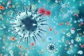 Influenza Virus H1N1. Swine Flu, infect organism, viral disease epidemic. 3d rendering Royalty Free Stock Photo