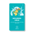 Influenza Virus Woman Sitting In Chair Vector