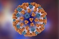 Influenza viruses on colorful background Royalty Free Stock Photo