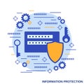 Information protection vector concept illustration Royalty Free Stock Photo