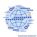 Blockchain technology vector concept illustration Royalty Free Stock Photo