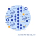 Blockchain technology vector concept illustration Royalty Free Stock Photo