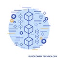 Blockchain technology vector concept illustration Royalty Free Stock Photo