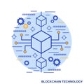 Blockchain technology vector concept illustration Royalty Free Stock Photo