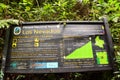 Info board of Los Nevados National Natural Park. Quindio department. Colombia