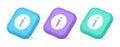 Info button information character FAQ question answer help support web app 3d isometric icon Royalty Free Stock Photo