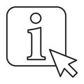 Info button. Cursor pointing at infromation symbol Royalty Free Stock Photo