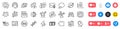 Info, Chemistry dna and Checkbox line icons pack. For web app. Social media icons. Vector
