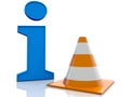 Info concept with safety road cone Royalty Free Stock Photo