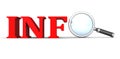 INFO concept text word with magnifying glass Royalty Free Stock Photo