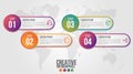 Infographic modern timeline design vector template for business with 4 steps or options illustrate a strategy. Royalty Free Stock Photo