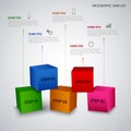 Info graphic with abstract colored cubes template Royalty Free Stock Photo