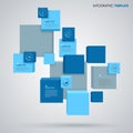 Info graphic with abstract cubes in blue design Royalty Free Stock Photo