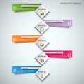 Info graphic with abstract cubes and color labels template Royalty Free Stock Photo