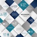 Info graphic with blue abstract cubes template Royalty Free Stock Photo