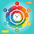 Info-graphic chart, time in pie graph vector