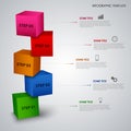 Info graphic with colored design cubes template Royalty Free Stock Photo