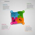 Info graphic with colored puzzle design template Royalty Free Stock Photo
