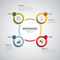 Info graphic with colored rounds design elements template
